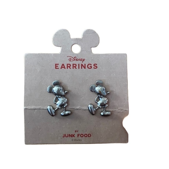 Disney Mickey Mouse Silver Stud Earrings NEW Junkfood - Picture 1 of 3